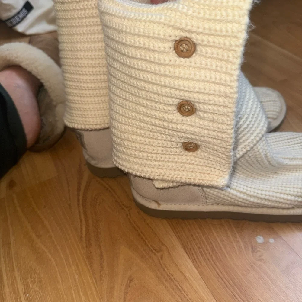 UGG Classic Cardy Boots Cream Knit Classic Short or Tall Boots